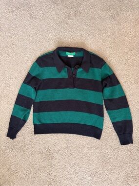 Clare V. Heloise cropped rugby polo sweater